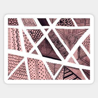 Geometric doodles - pink and black Magnet